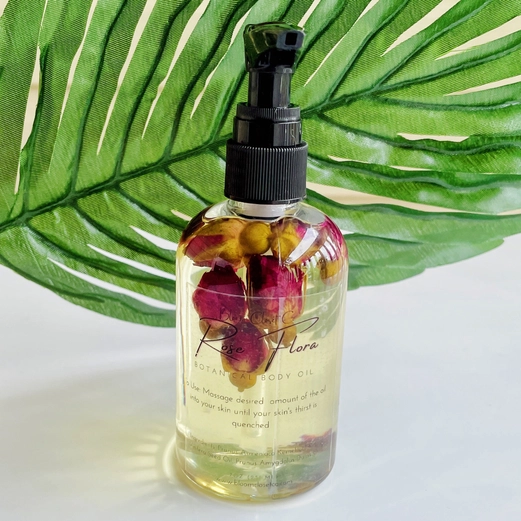 4oz Mini Hydrating Botanical Body Oil - Rose Flora