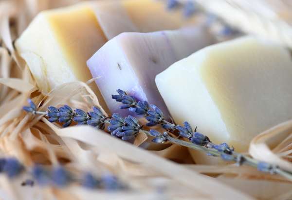 Handmade Soap with dried lavender